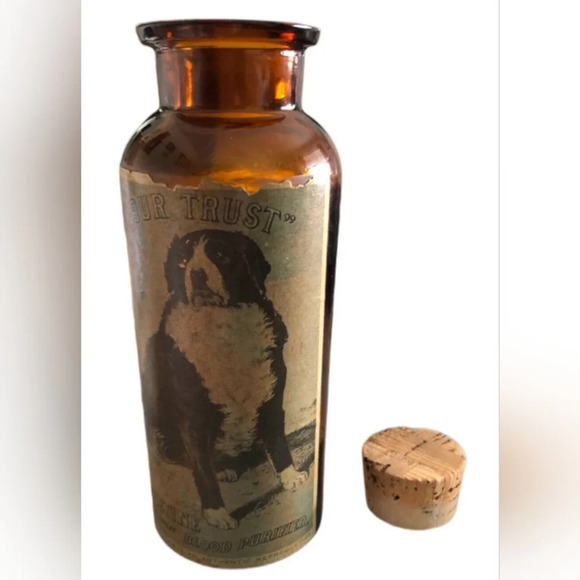TCW Wheaton Amber Our Trust Vegetine Blood Purifier Saint Bernard Bottle - Picture 3 of 10